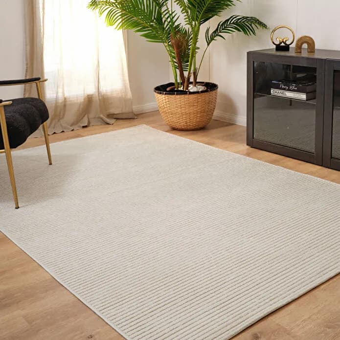 Ivory Striped Rug